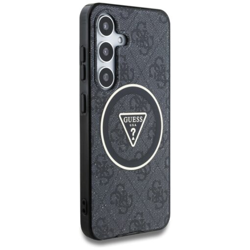 Guess HC Magnetic IML Metal Glitter 4G Circle Triangle case for Samsung Galaxy S25 black - Image 4