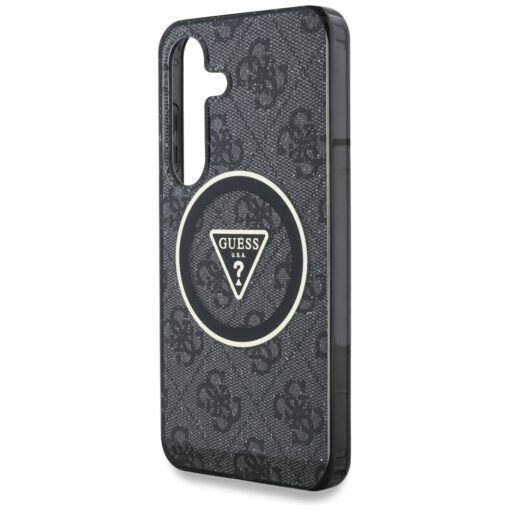 Guess HC Magnetic IML Metal Glitter 4G Circle Triangle case for Samsung Galaxy S25 black - Image 6