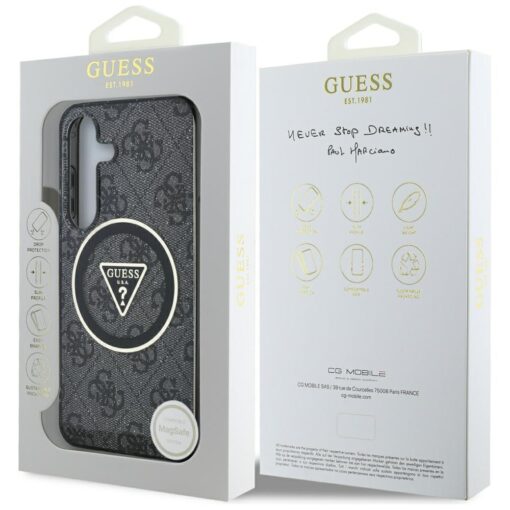 Guess HC Magnetic IML Metal Glitter 4G Circle Triangle case for Samsung Galaxy S25 black - Image 8
