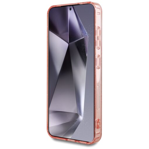 Guess HC Magnetic IML Metal Glitter 4G Circle Triangle case for Samsung Galaxy S25 pink - Image 5