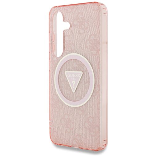 Guess HC Magnetic IML Metal Glitter 4G Circle Triangle case for Samsung Galaxy S25 pink - Image 6