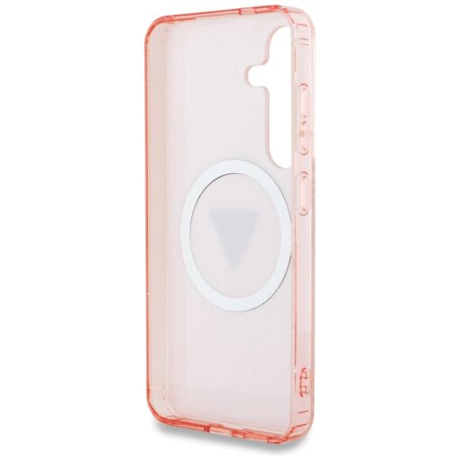 Guess HC Magnetic IML Metal Glitter 4G Circle Triangle case for Samsung Galaxy S25 pink - Image 7