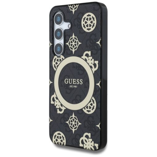 Guess HC Magnetic IML Peony on 4G Background case for Samsung Galaxy S25 black - Image 2