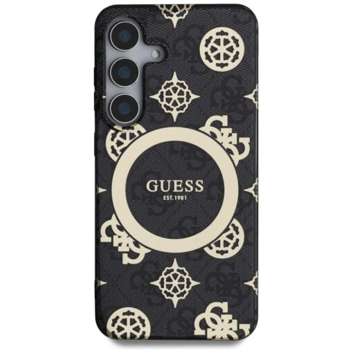 Guess HC Magnetic IML Peony on 4G Background case for Samsung Galaxy S25 black - Image 3