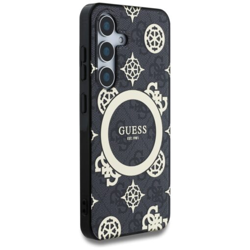 Guess HC Magnetic IML Peony on 4G Background case for Samsung Galaxy S25 black - Image 4