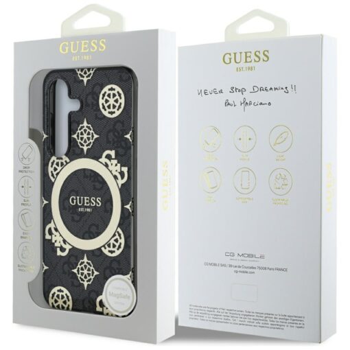 Guess HC Magnetic IML Peony on 4G Background case for Samsung Galaxy S25 black - Image 8