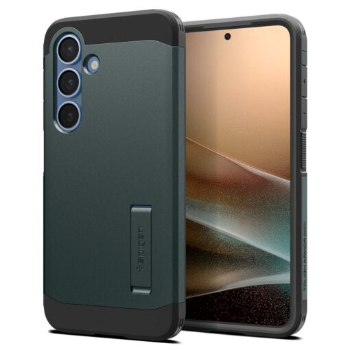 Spigen Tough Armor MagSafe case for Samsung Galaxy S25 Abyss Green