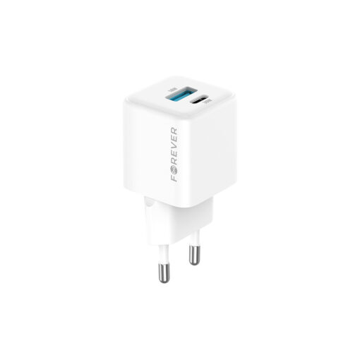 Forever TC-08-30AC GaN PD QC charger 1x USB-C 1x USB 30W white - Image 2