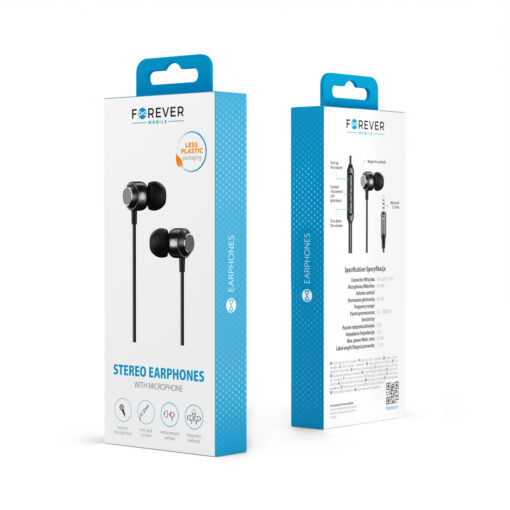 Forever wired earphones EP-01 jack 3,5mm black - Image 2