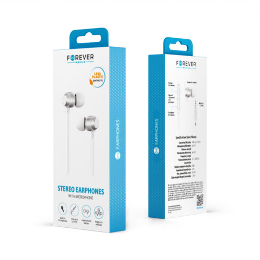 Forever wired earphones EP-01 jack 3,5mm white - Image 2