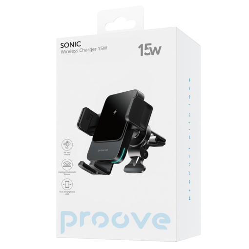 Proove Wireless Charging Car Holder Sonic 15W metal gray - Image 2