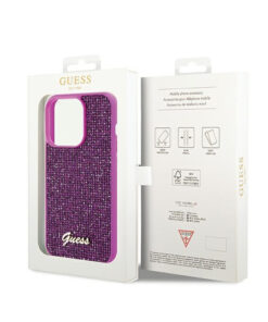 Guess Hardcase Disco Metal Script Case for iPhone 14 Pro 6.1 Fuchsia