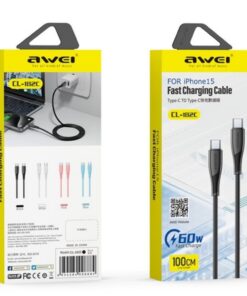 Laadimisjuhe Awei CL-182C USB-C to USB-C 1.0m valge