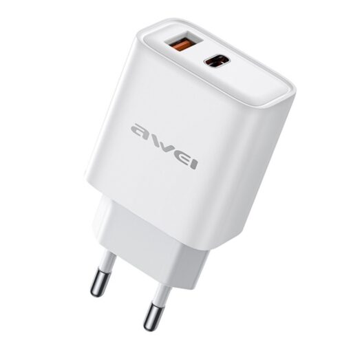 Laadija Awei PD81-EU 22.5W USB-A/USB-C valge