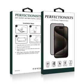 LCD kaitsev karastatud klaas 2.5D Privacy Perfectionists Apple iPhone 16 Pro must