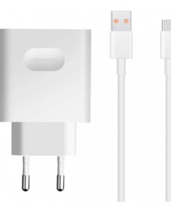 Laadija Huawei 66W 6A USB-A HW-110600E02 + USB-C cable valge