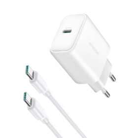 Laadija Joyroom JR-TCF24 30W USB-C + USB-C to USB-C cable 1.0m valge