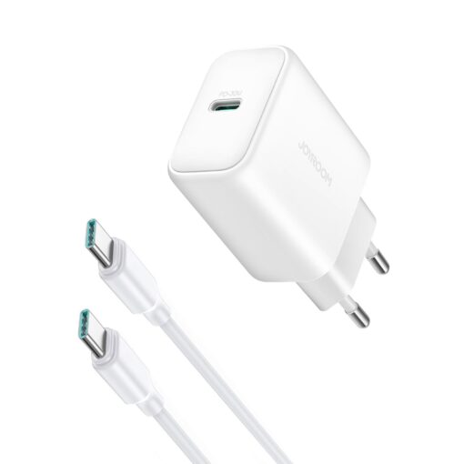 Laadija Joyroom JR-TCF24 30W USB-C + USB-C to USB-C cable 1.0m valge