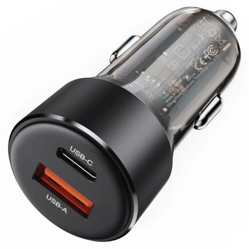 Autolaadija Acefast B12 60W USB-C/USB-A must