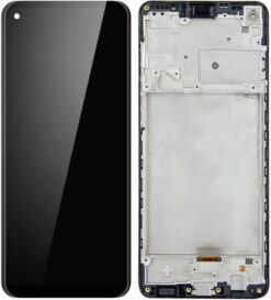 LCD ekraan Samsung A217F A21s puuteekraani ja raamiga Black ORG