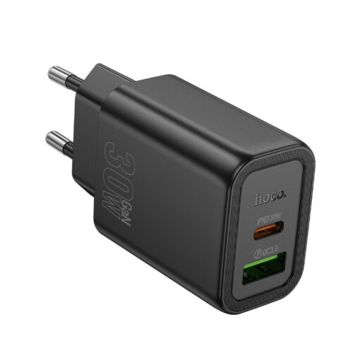 Laadija Hoco N63 30W GaN USB-C/USB-A must