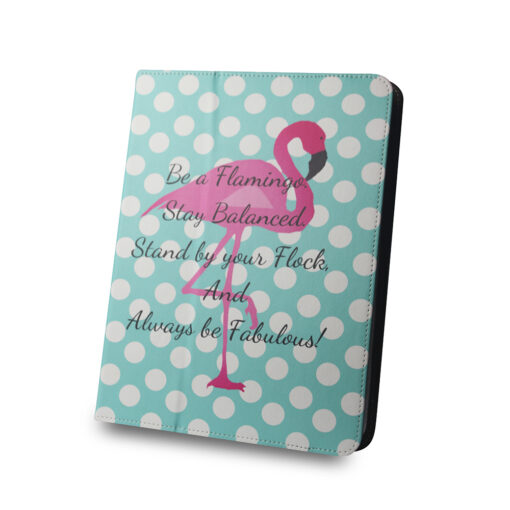 Universal case Flamingo and dots for tablet 9-10"