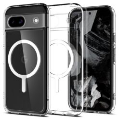 Kaitseümbris Ultra Hybrid (MagFit), Google Pixel 8a, läbipaistev valge MagSafe ringiga, Spigen