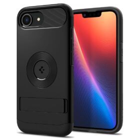 Kaitseümbris Slim Armor (MagFit), Apple iPhone 16e, must, tugijalaga, MagSafe, Spigen