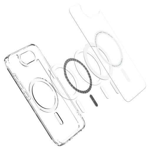 Kaitseümbris Ultra Hybrid (MagFit), Apple iPhone 16e, läbipaistev valge MagSafe ringiga, Spigen - Image 8