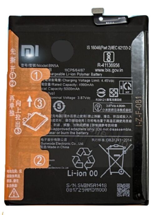 Battery original Xiaomi Redmi 10/Redmi 10 2022/Redmi Note 10 5G/Poco M3 Pro 5G 5000mAh BN5A