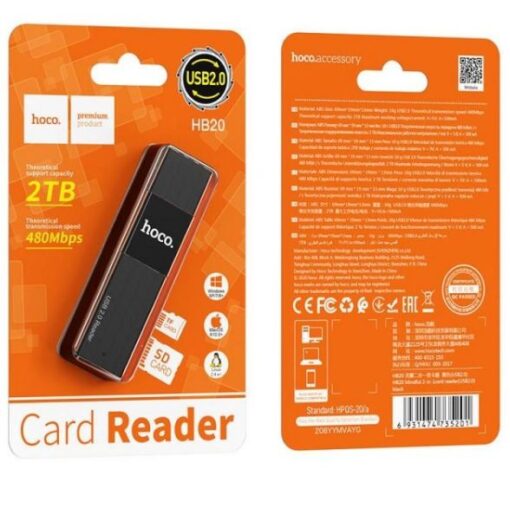 Card reader HOCO HB20 (microSD,SD, USB 2.0) black