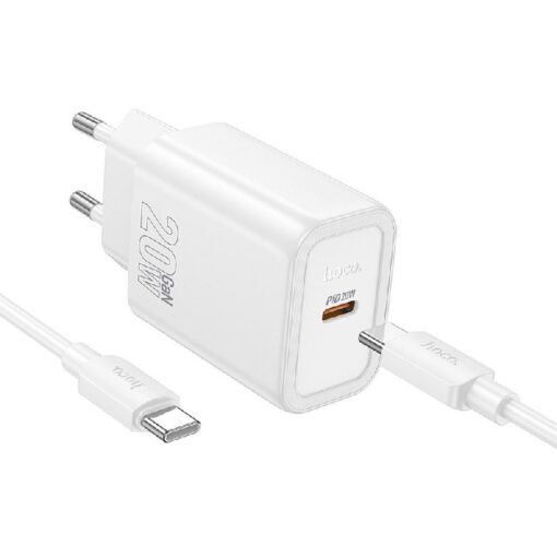 Charger HOCO N60 + "USB-C (Type-C) to Lightning Cable" (1xUSB-C 20W) white