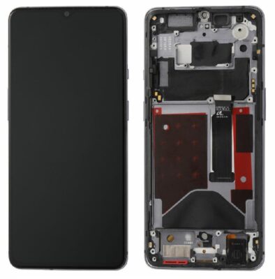 LCD screen OnePlus 7T with touch screen and frame Frosted Silver original (used Grade B)