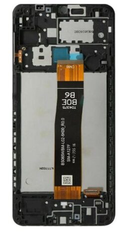 LCD screen Samsung A022F A02 (A022F LCD black flex) with touch screen with frame Black original (service pack)