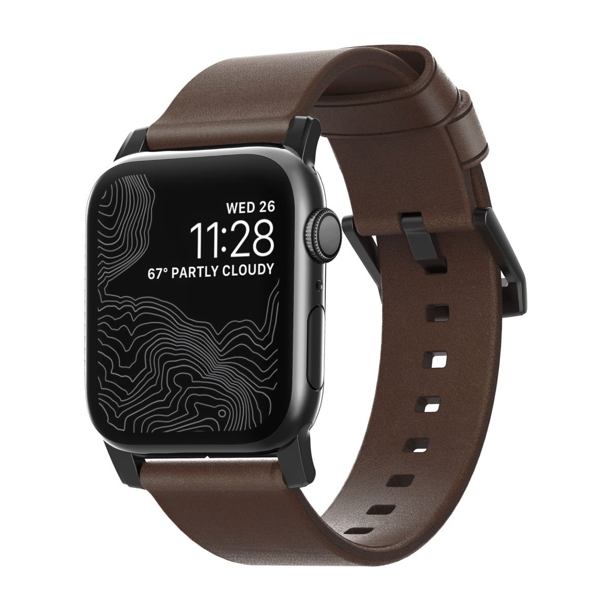 Kellarihm Modern Band, Apple Watch Ultra 2 / Ultra (49 mm) / Series 10 / 9 / 8 / 7 / 6 / 5 / 4 / SE (2024/2023/2022) / SE (42 / 44 / 45 / 46 mm), pruun/must, naturaalsest nahast, Nomad