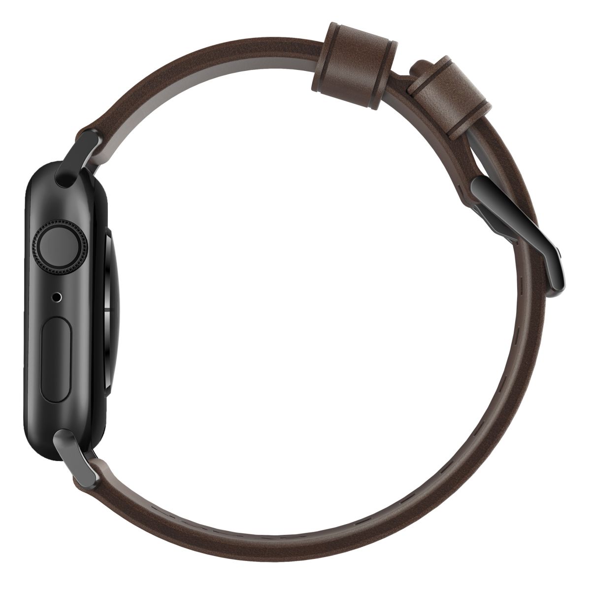 Kellarihm Modern Band, Apple Watch Ultra 2 / Ultra (49 mm) / Series 10 / 9 / 8 / 7 / 6 / 5 / 4 / SE (2024/2023/2022) / SE (42 / 44 / 45 / 46 mm), pruun/must, naturaalsest nahast, Nomad - Image 4