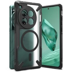 Kaitseümbris Fusion X Magnetic, OnePlus 12, matt läbipaistev musta äärega, MagSafe magnetiga, Ringke