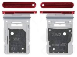 SIM card holder Samsung G781/G780 S20 FE Cloud Red original (service pack)