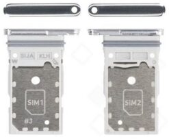 SIM card holder Samsung S901/S906 S22/S22 Plus Dual White originalus (service pack)