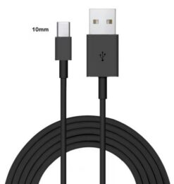 USB cable Type-C 10mm oblong Black HQ (1M)