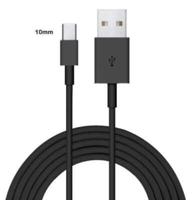 USB cable Type-C 10mm oblong Black HQ (1M)
