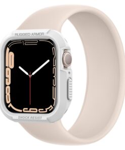 Kaitseümbris Rugged Armor, Apple Watch Series 9 / 8 / 7 / SE (2024/2023/2022) / SE / 6 / 5 / 4 (45mm / 44mm), valge, Spigen
