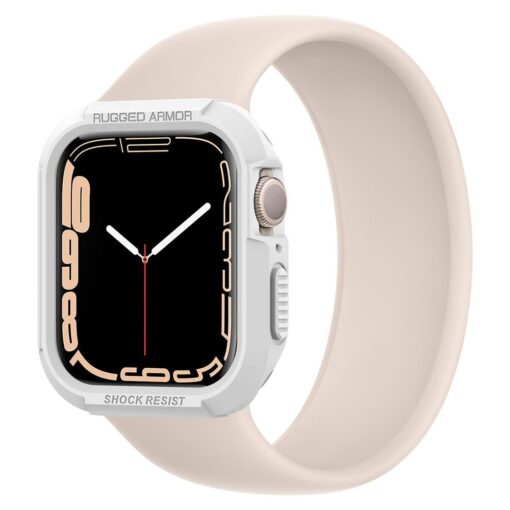 Kaitseümbris Rugged Armor, Apple Watch Series 9 / 8 / 7 / SE (2024/2023/2022) / SE / 6 / 5 / 4 (45mm / 44mm), valge, Spigen