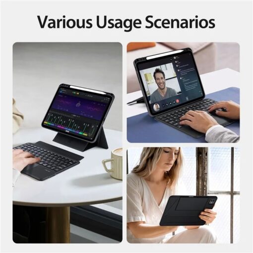 Tahvelarvuti ümbris klaviatuuriga Dux Ducis DK Apple iPad Pro 11 2024 must - Image 4