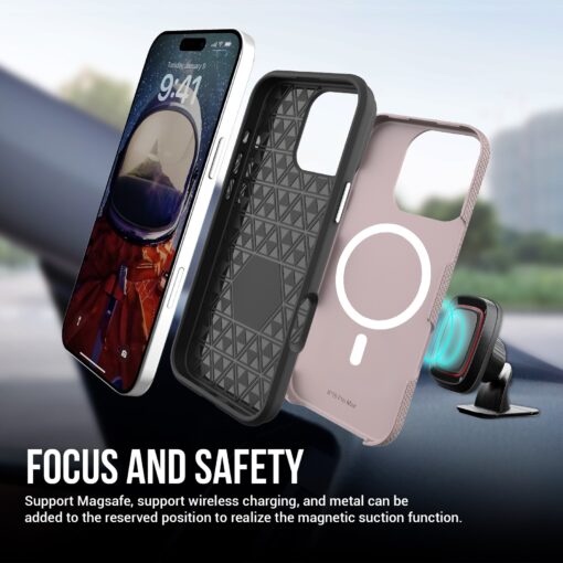 Telefoniümbris Perfectionists Triangle Mag Case Apple iPhone 16 Pro Max roosa kuld - Image 2