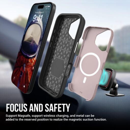 Telefoniümbris Perfectionists Triangle Mag Case Apple iPhone 15 roosa kuld - Image 2
