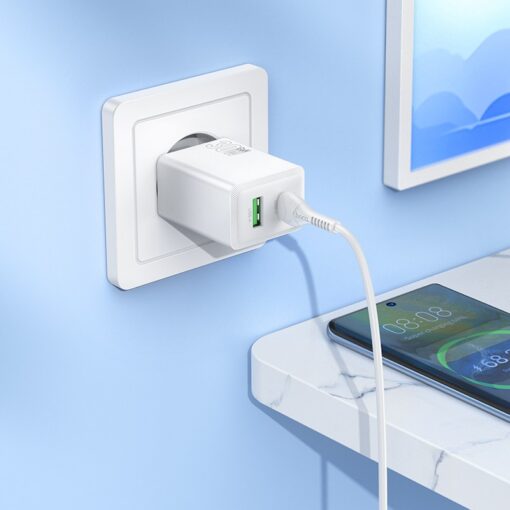 Laadija Hoco N71 30W GaN USB-C/USB-A valge - Image 3