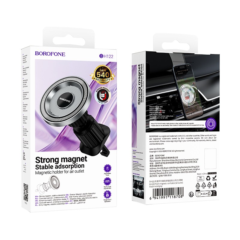 Auto telefonihoidik Borofone BH122 Magsafe (air vent) must - Image 5