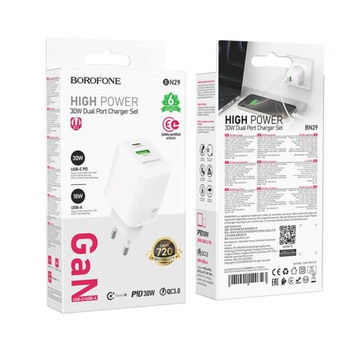 Laadija Borofone BN29 30W USB-C/USB-A valge - Image 4