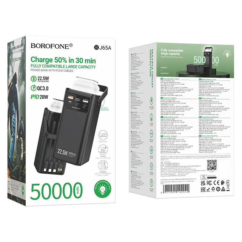 Väline aku Power Bank Borofone BJ65A 22.5W 50000mAh must - Image 5